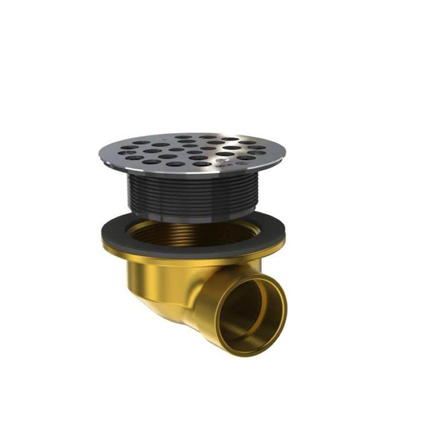 OS&B SHOWER DRAIN BRASS SIDE OUTLET