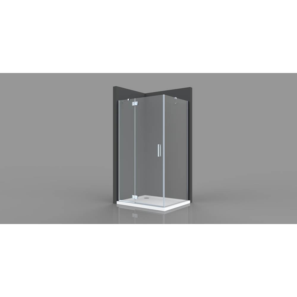 Produits Neptune AZELIA 3636 Pivoting shower door, Chrome/Clear