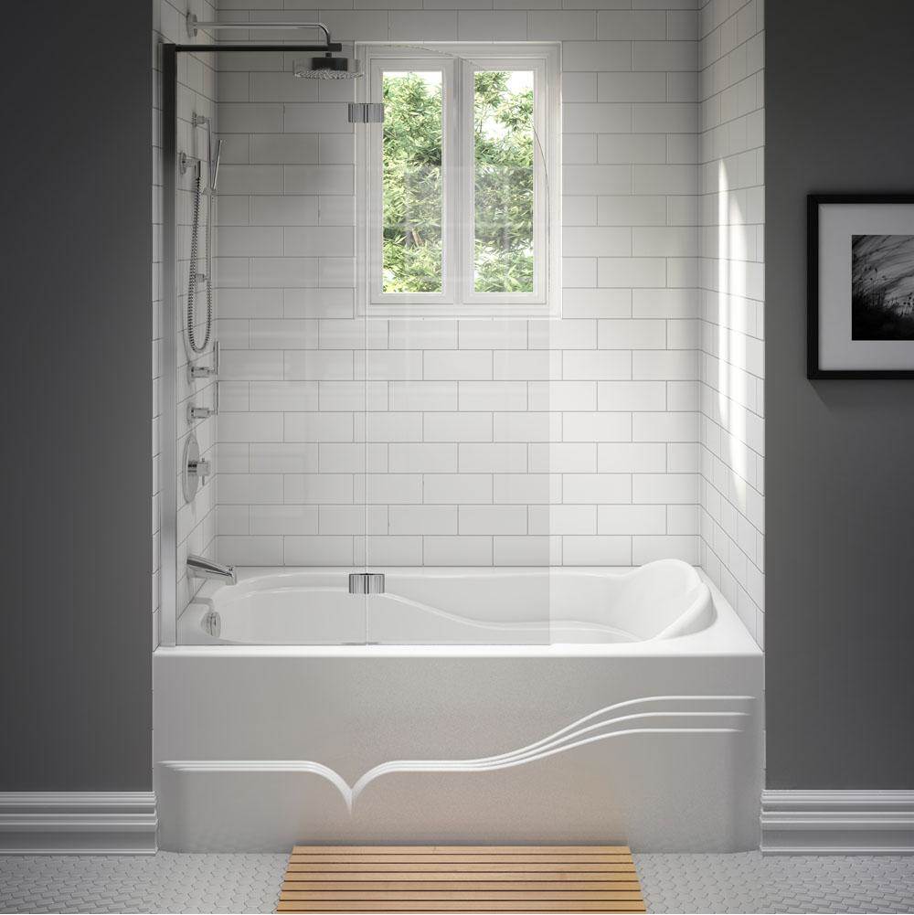 Produits Neptune DAPHNE bathtub 32x60 with Tiling Flange and Skirt, Left drain, Whirlpool, Black
