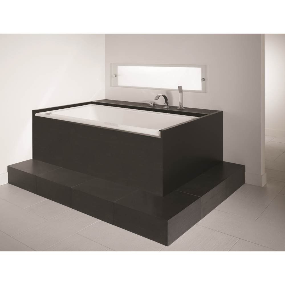 Produits Neptune ZORA bathtub 32x60 with Tiling Flange, Left drain, Mass-Air/Activ-Air, Biscuit