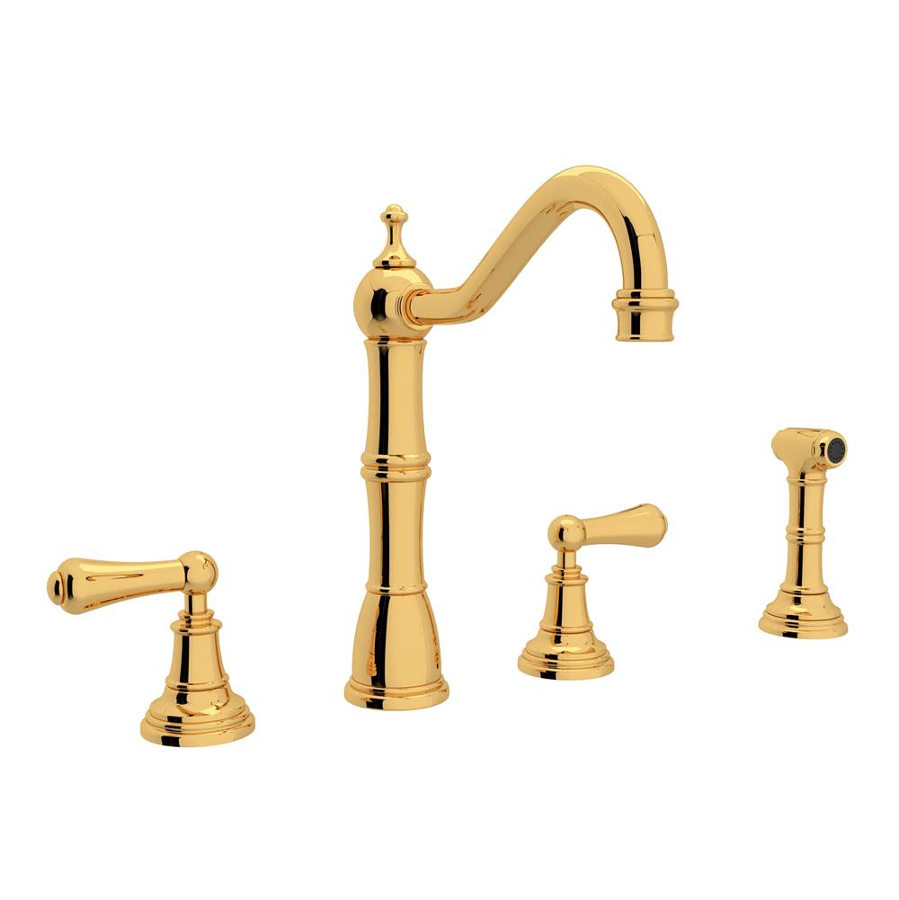 Perrin & Rowe Edwardian™ Two Handle Kitchen Faucet With Side Spray