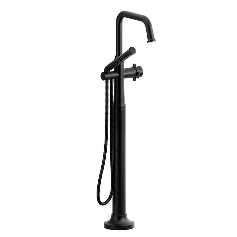 Riobel 2-way Type T (thermostatic) coaxial floor-mount tub filler with hand shower