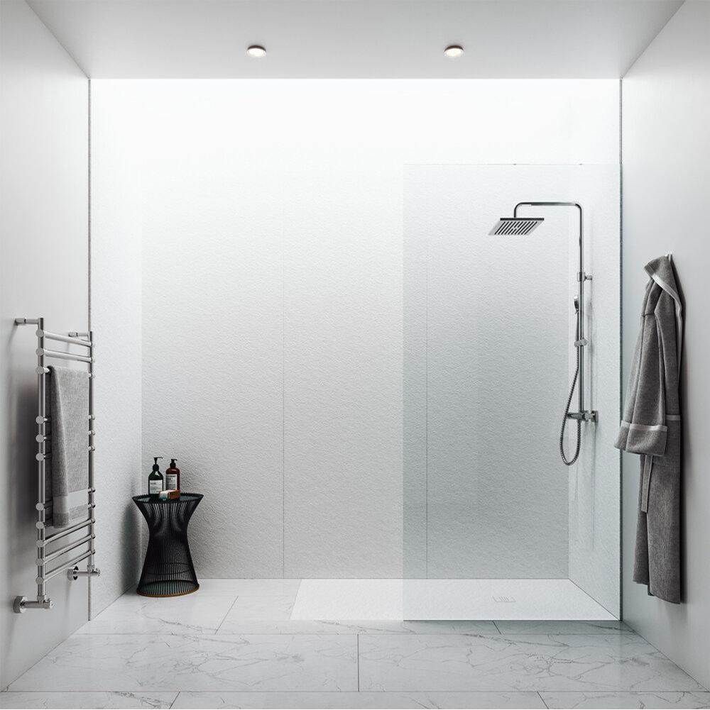 Royal Bath And Marble Wall Panels Package for Shower base Size  6642 3 W BLANCO