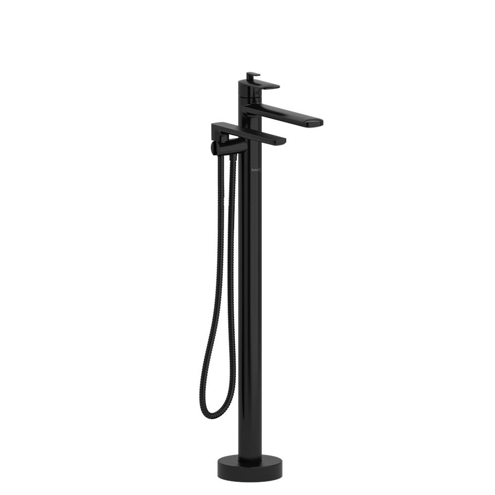 Riobel Pro 2-way Type T (thermostatic) coaxial floor-mount tub filler with hand shower trim
