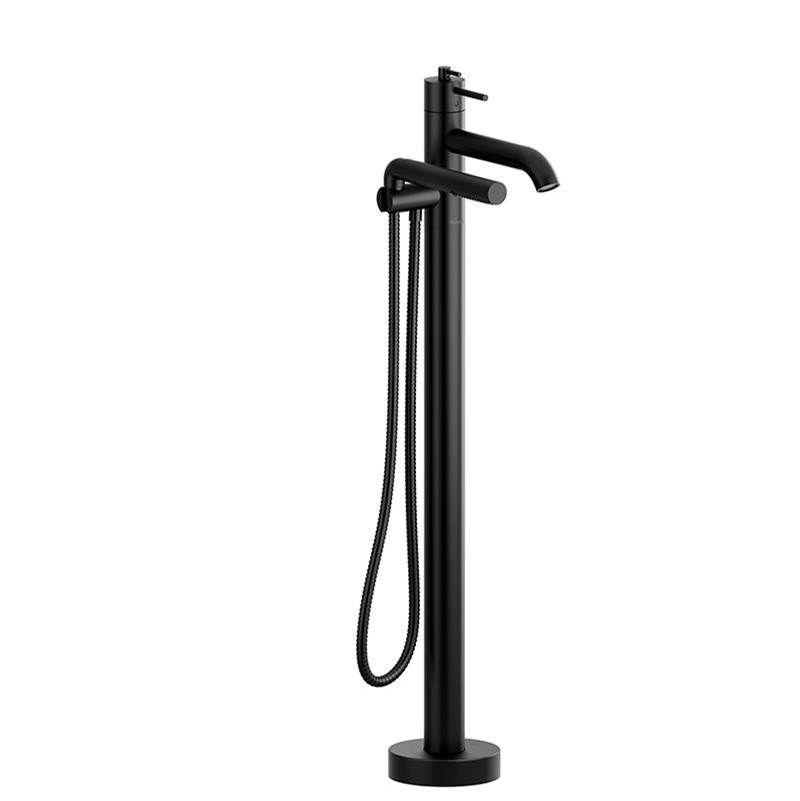 Riobel Pro 2-way Type T (thermostatic) coaxial floor-mount tub filler with hand shower