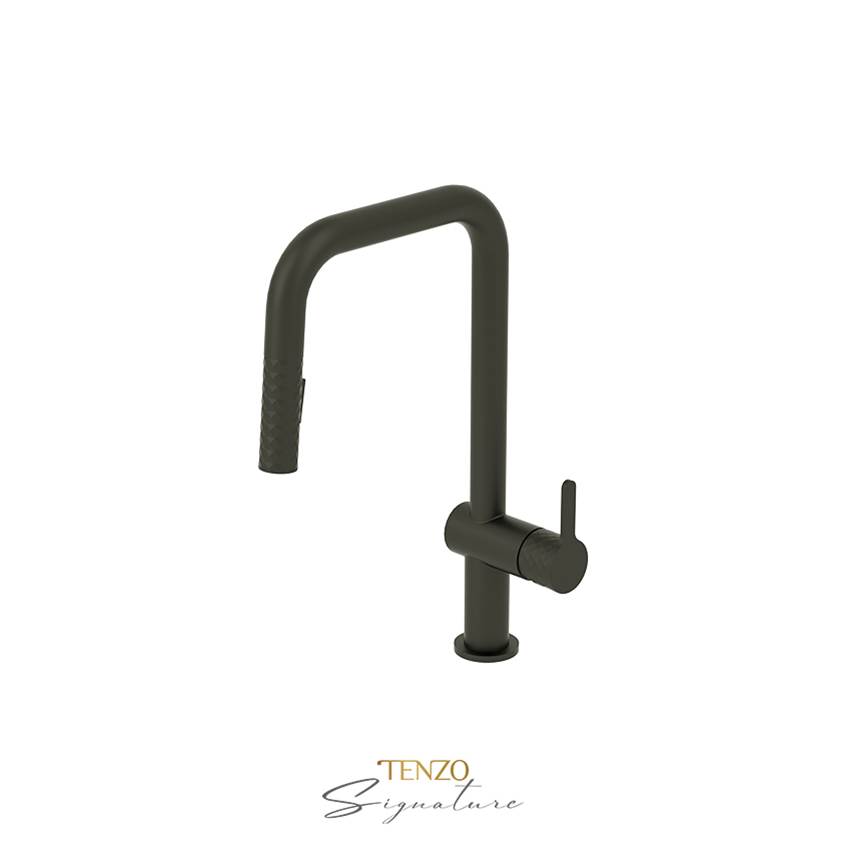 Tenzo Single-handle kitchen faucet Calozy with pull-down & 2-Function hand shower matte black