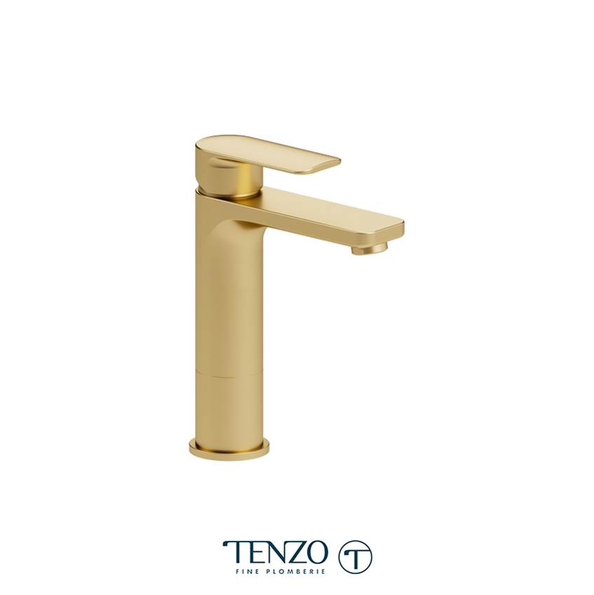 Tenzo Delano single hole tall lavatory faucet brushed gold