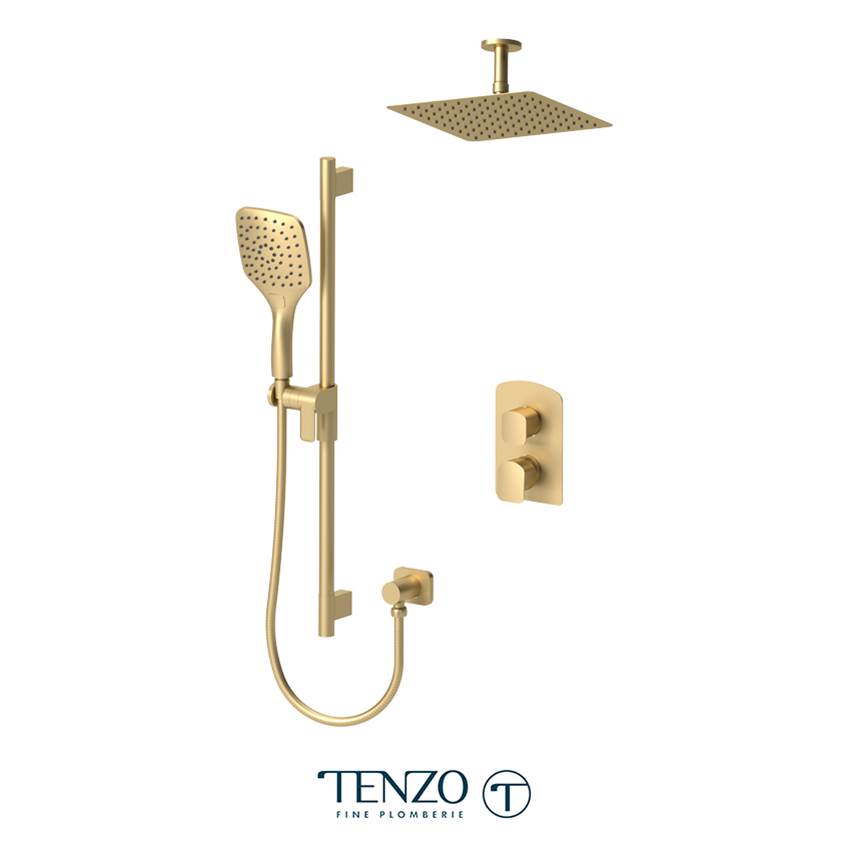 Tenzo Delano T-Box kit 2 functions thermo brushed gold finish