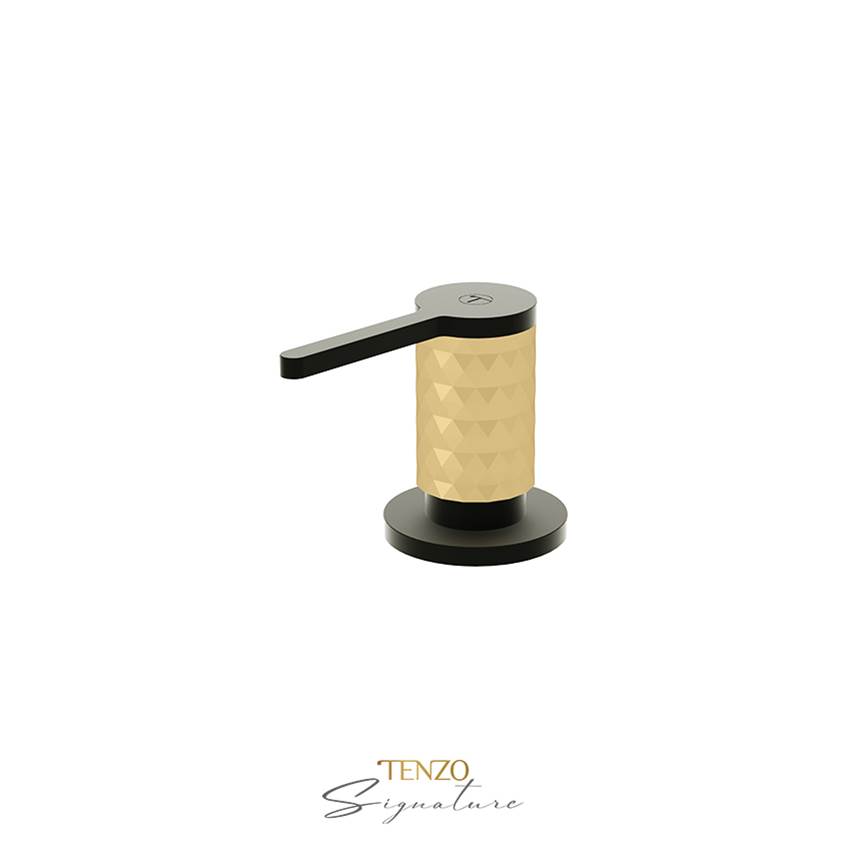 Tenzo Soap dispenser Calozy matte black / brushed gold