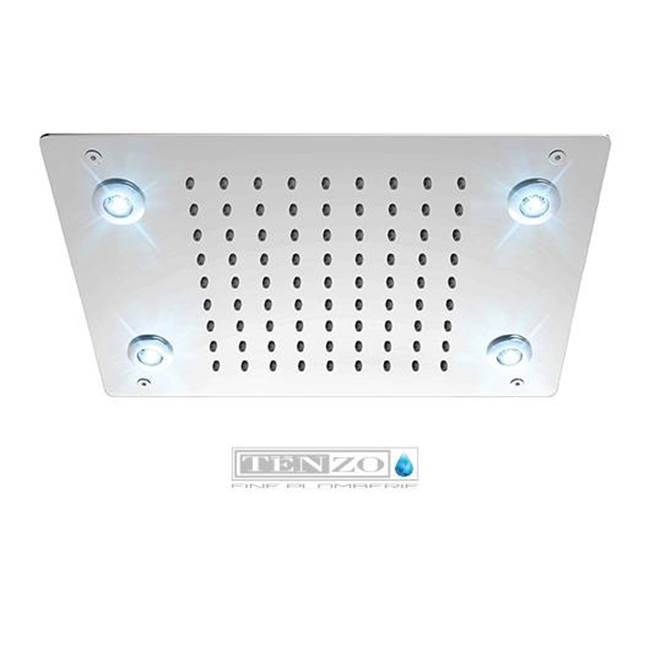 Tenzo Ceiling shwr head 23x43cm (9x13in) LED (4x) chrome