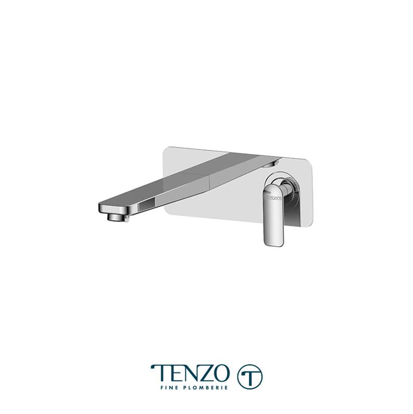 Tenzo Wall mount lavatory faucet Delano chrome with (overflow) drain