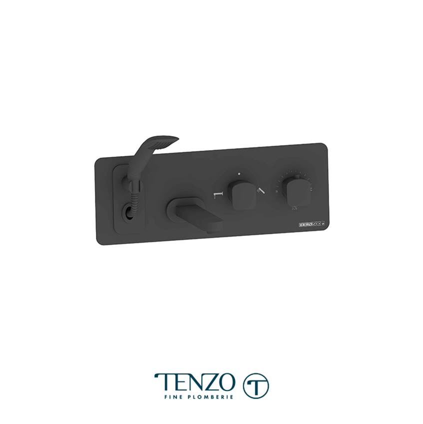 Tenzo Trim for wall mount tub faucet with retractable hose Delano matte black