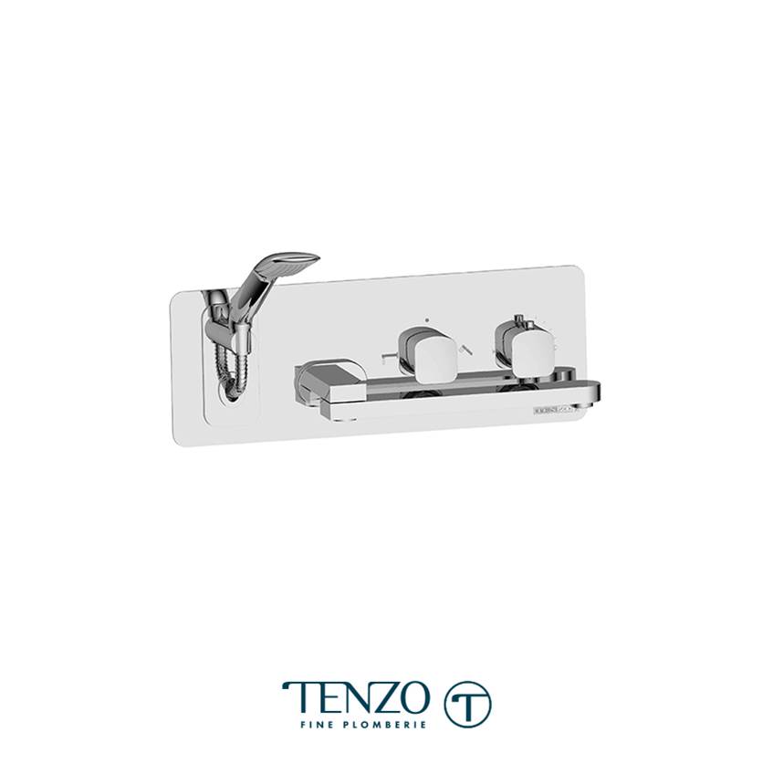 Tenzo Wall mount tub faucet with swivel spout Delano chrome