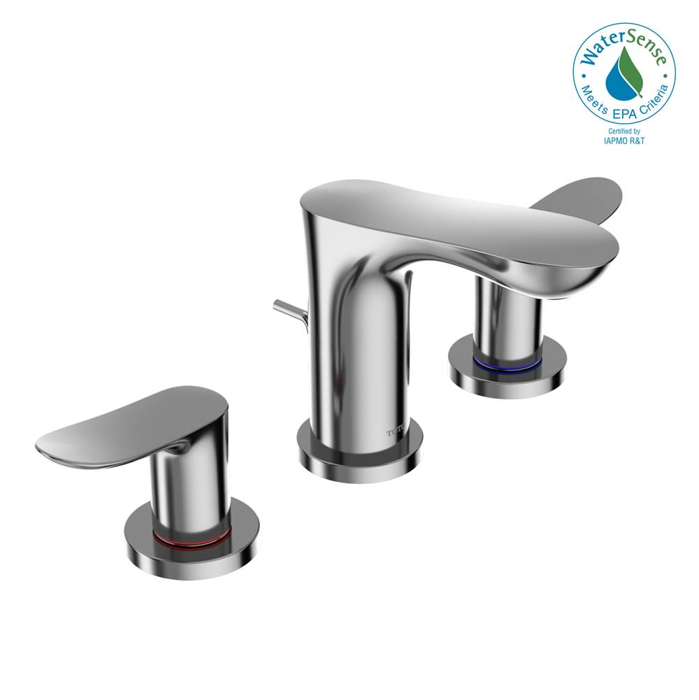 TOTO Toto® Go Series 1.2 Gpm Two Handle Widespread Bathroom Sink Faucet With Drain Assembly, Polished Chrome