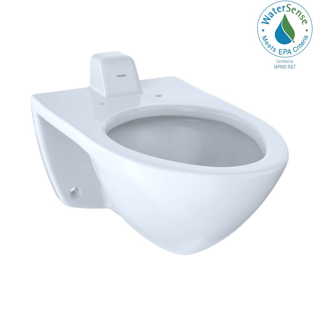 TOTO Toto® Elongated Wall-Mounted Flushometer Toilet Bowl With Back Spud, Cotton White