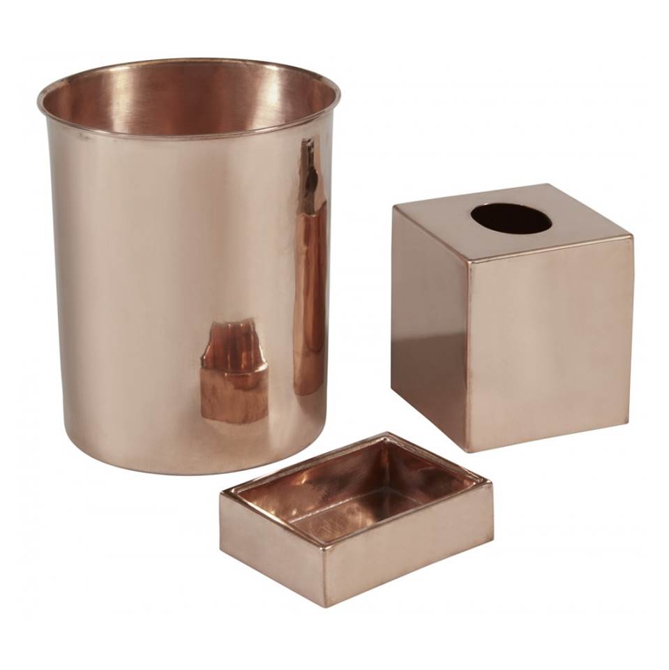 Thompson Traders Smooth Rose Gold Tissue Holder