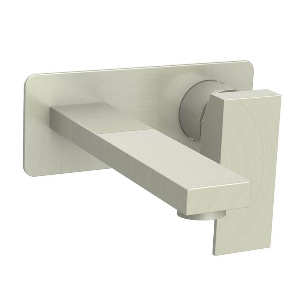 Vogt Kapfenberg Wall Mount Lavatory Faucet with Plate, Brushed Nickel