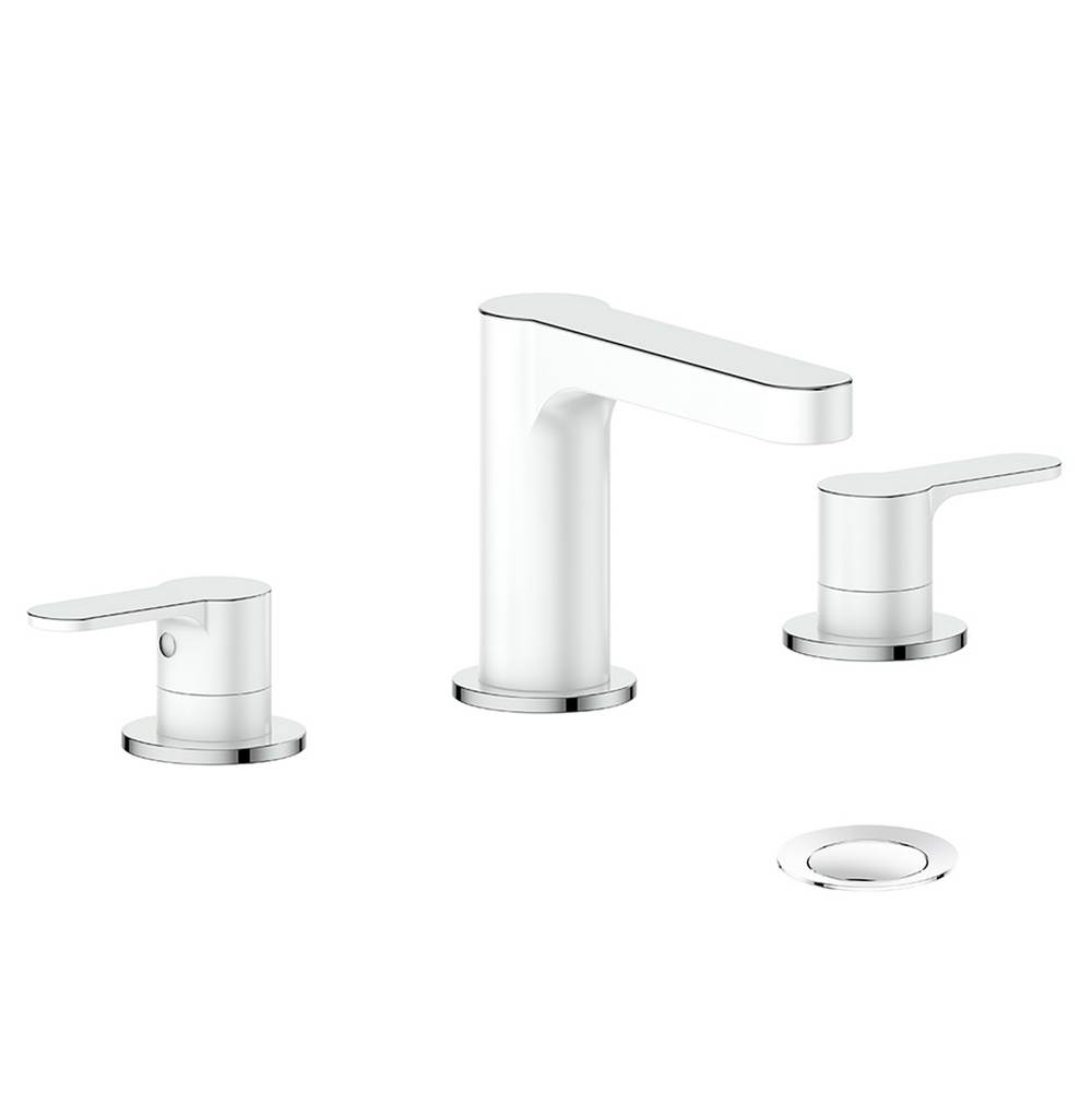 Vogt Lusten Faucet with Pop-Up, 8'' Center-to-Center, Chrome, Glossy White