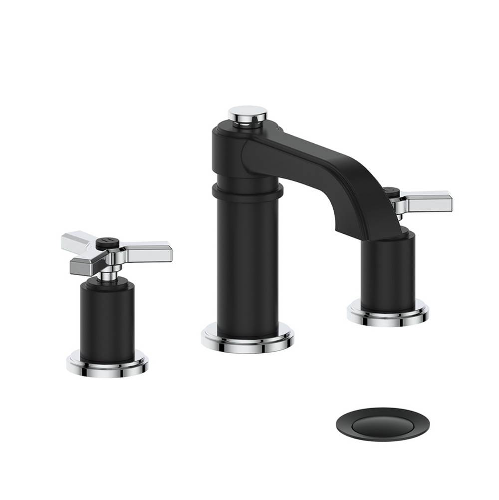 Vogt Zehn Lavatory Faucet with Pop-Up, 8'' Center-to-Center, Chrome, Matte Black