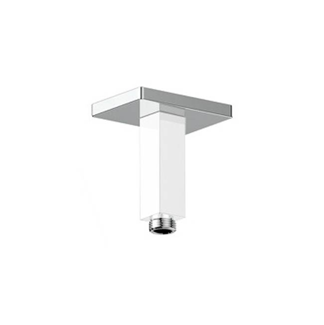 Vogt Square Shower Arm with Square Tube, 4'' Ceiling Mount, Chrome, Glossy White