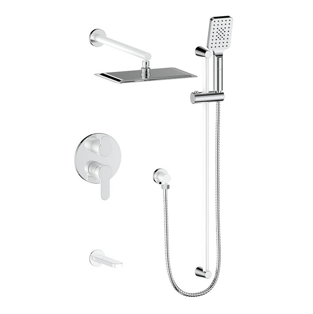 Vogt 3-Way Pressure Balanced Shower Set, Chrome, Glossy White