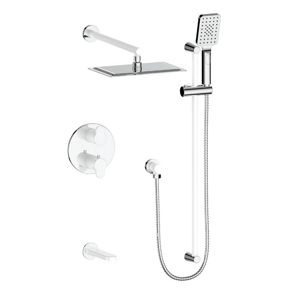 Vogt 3-Way Thermostatic Shower Set, Chrome, Glossy White