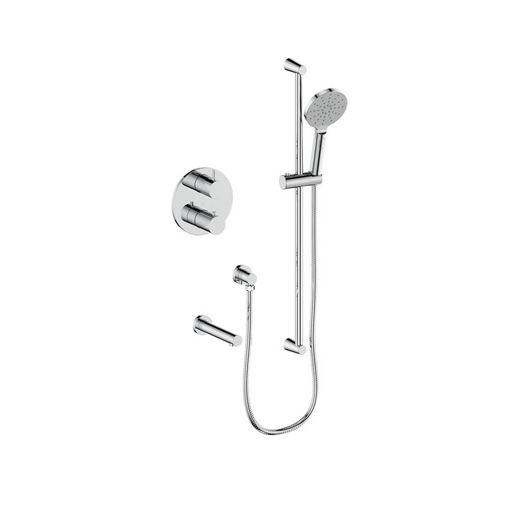 Vogt 2-Way Thermostatic Set - Handheld and Spout, Chrome
