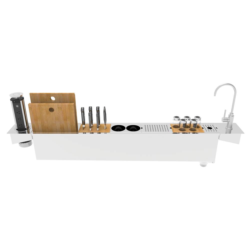 Zomodo 55'' CHEF PREP STATIONS w/ w/ PTC02 & FTC014-BR and Single Stage Carbon Water Filtration System 475QC-1G